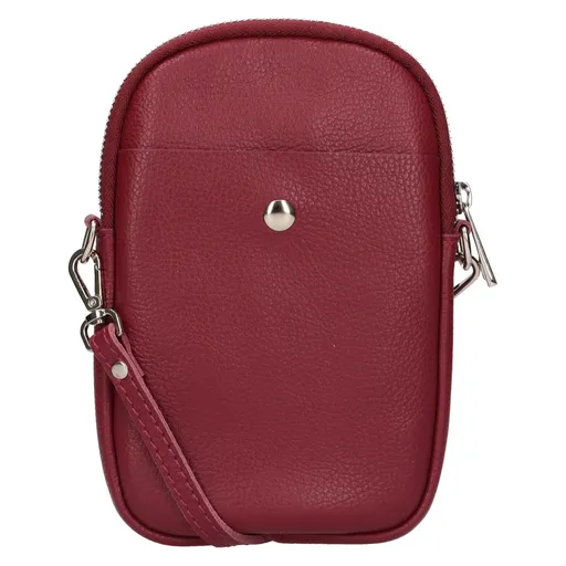 Dámská kožená kabelka na mobil a doklady Italia Monea - vínová