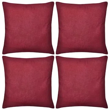 Povlaky na polštářky 4 ks bavlna 50 × 50 cm vínové (130932)