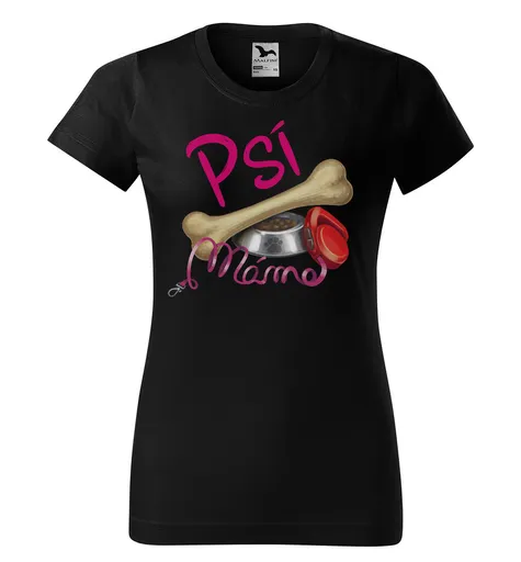 Tričko Psí máma (Velikost: M, Barva trička: Černá)