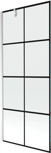 MEXEN/S Next vanová zástěna FIX 80x150, černý dekor, chrom 895-080-000-00-77-01