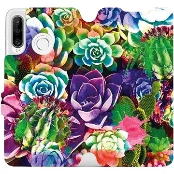 Flipové pouzdro na mobil Huawei P30 Lite - MG08S Sukulenty a kaktusy (5903226897636)