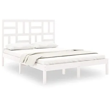 Rám postele bílý masivní dřevo 140 × 190 cm, 3105931 (3105931)