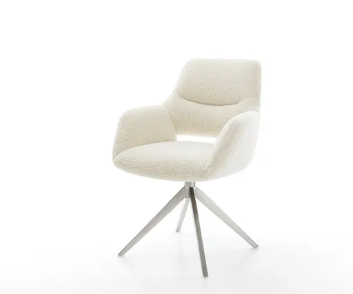 Jídelní židle Yago-Flex s područkami plyšový manšestr béžová