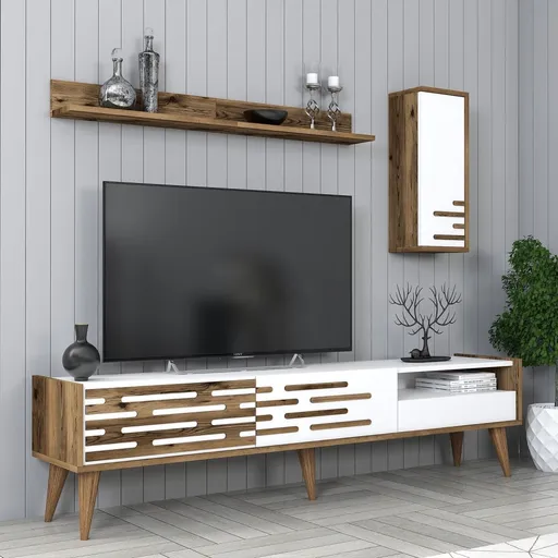TV stěna / Sestava pod TV Valensiya - Walnut, White