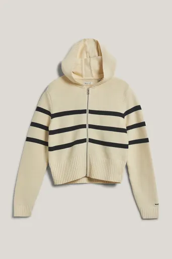 SVETR GANT STRIPED BRETON KNIT SWEATER CREAM