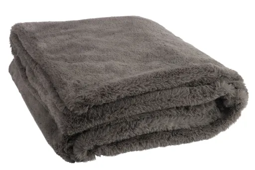 Tmavě šedá chlupatá deka Cutie - 130*180*4 cm J-Line by Jolipa