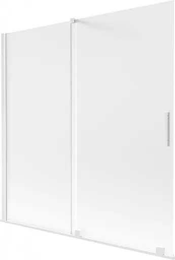 MEXEN/S Velar dvoukřídlá posuvná vanová zástěna 160 x 150, dekor, bílá 896-160-000-31-20