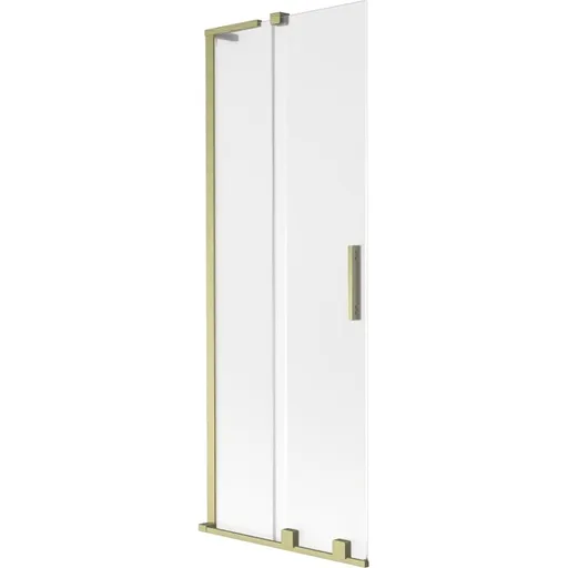 MEXEN/S Velar L dvoukřídlá posuvná vanová zástěna 70 x 150, dekor, zlatá kartáčovaná 896-070-003-31-55
