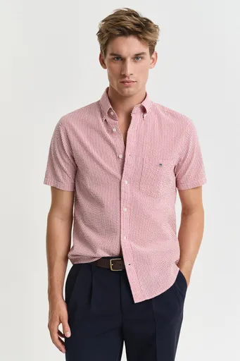 KOŠILE GANT REG SEERSUCKER STRIPE SS SHIRT RUBY RED