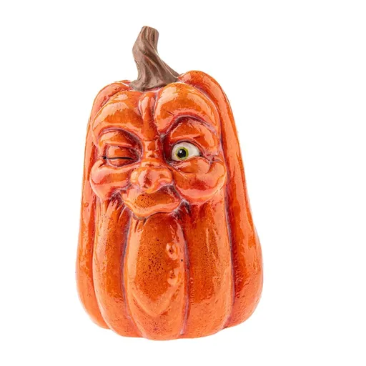 Podzimní dekorace Dýně s tváří, 20 x 32 cm, magnesium