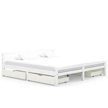 Shumee se 4 zásuvkami bílý masivní borovice 180×200 cm , 3060495 (3060495)