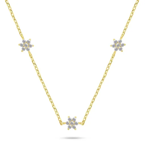 Brilio Silver Půvabný pozlacený náhrdelník se zirkony NCL109Y