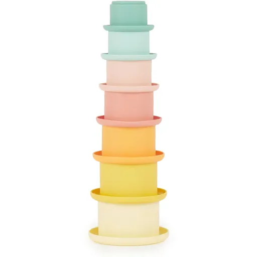 Bieco Silicone Stacking Cups Tropical Vibes stohovací kelímky 12 m+ 7 ks