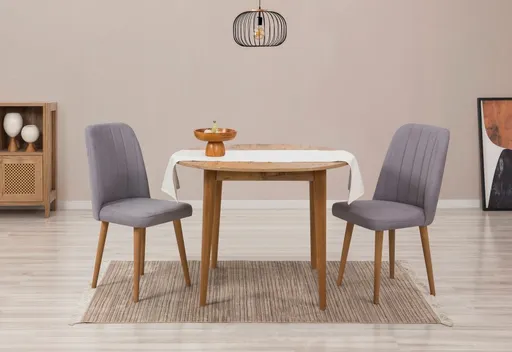 Jídelní set s rozkládacím stolem a židlemi (3 kusy) Vina 0701 - Atlantic Pine, Grey