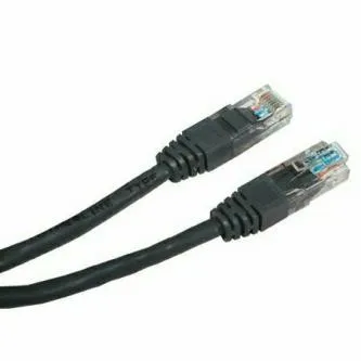 Síťový LAN kabel UTP patchcord, Cat.5e, RJ45 samec - RJ45 samec, 0.5 m, nestíněný, černý, economy, DOPRODEJ