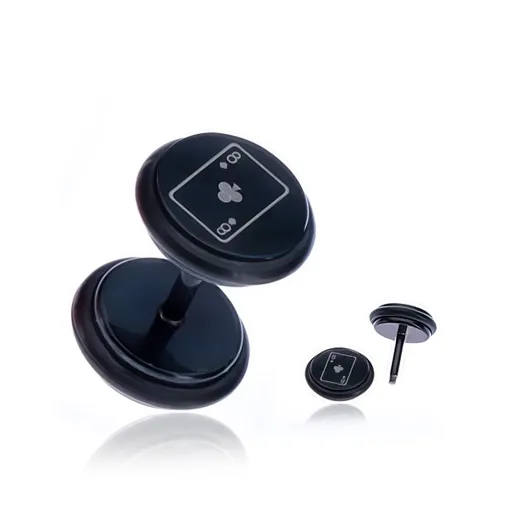 Falešný plug do ucha - černá kolečka, křížová osmička