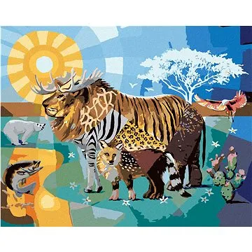 Zuty - Malování podle čísel - ILUZE ZVÍŘATA (D. RUSTY RUST), 80x100 cm, vypnuté plátno na rám (HRAmmb01789nad)