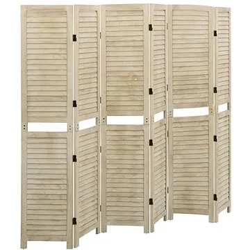 6dílný paraván 210 × 165 cm masivní dřevo pavlovnie (338581)