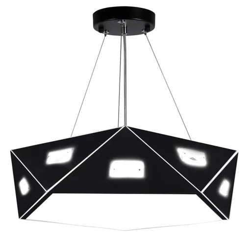 Černá pětiúhelníková závěsná lampa, nastavitelná, 3x40W, Nemesis