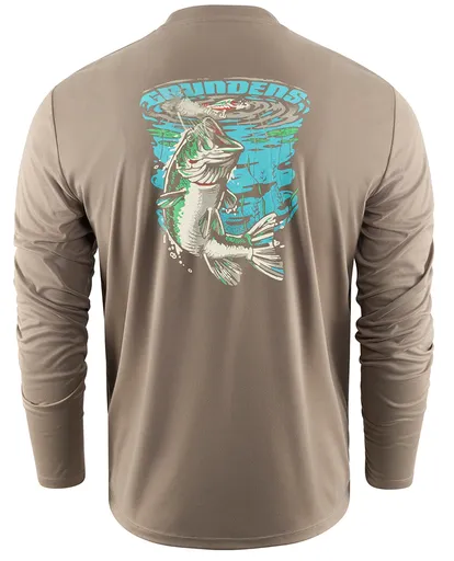 Grundéns funkční uv triko bass popper ls tech tee otter - xxl