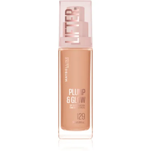 MAYBELLINE NEW YORK Lifter Plump & Glow rozjasňující make-up pro přirozený vzhled odstín 129 30 ml