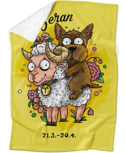 Deka Psí znamení – beran (Podšití beránkem: ANO)