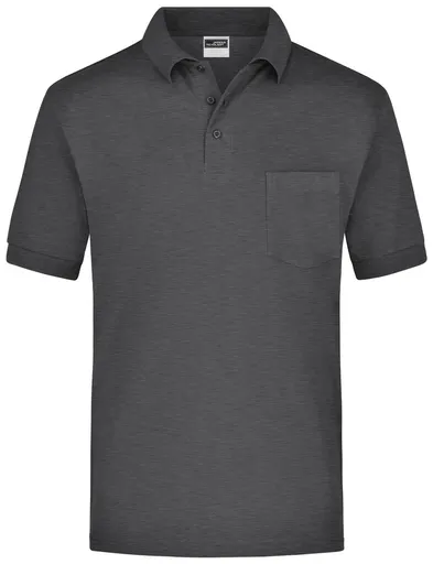 James & Nicholson (Daiber) Pánská polokošile s kapsičkou JN026 - Antracitový melír | 3XL