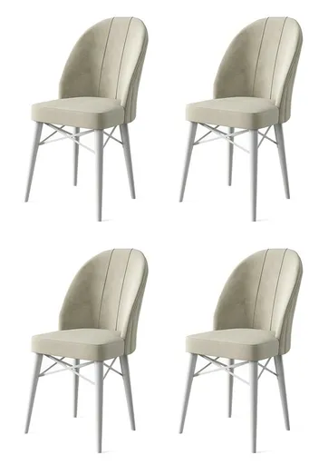 Sada jídelních židlí Ritim Cream and White, 4 ks