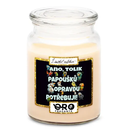 Svíčka Tolik papoušků (Vůně svíčky: Vanilka)