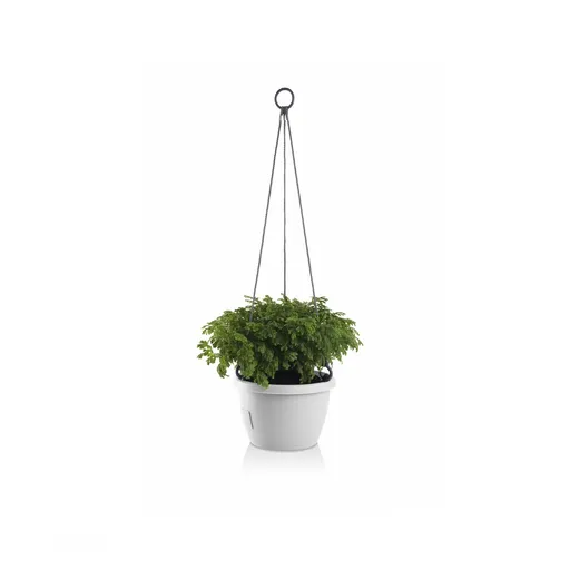 Gardenico Samozavlažovací závěsný květináč Marina bílá, pr. 25 cm, pr. 25 cm