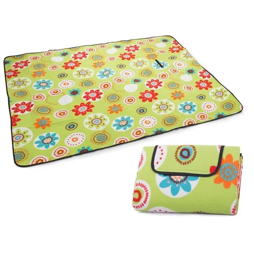 Pikniková deka se spodní nepromokavou vrstvou 150x200 cm, kytičky