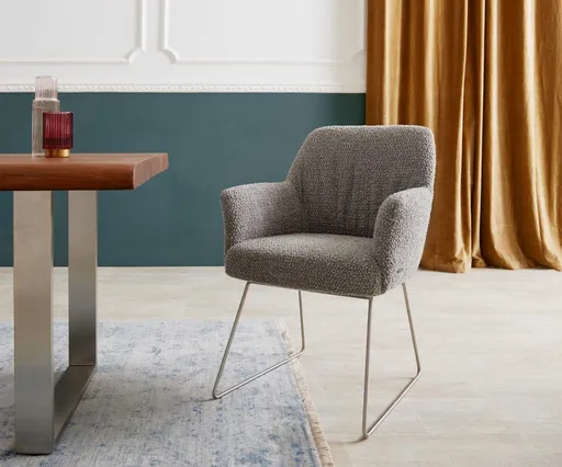 Jídelní židle Xana-Flex podnož nerezová ocel bouclé