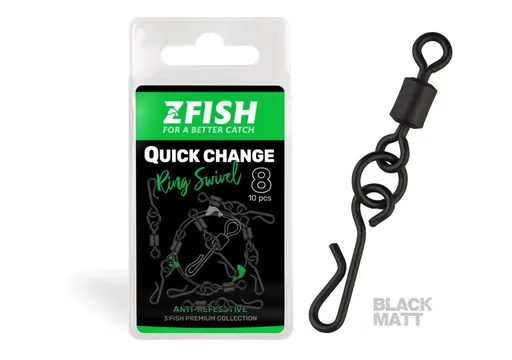 Zfish Obratlík Quick Change Ring Swivel Matt vel.8 10ks,Zfish Obratlík Quick Change Ring Swivel Matt vel.8 10ks