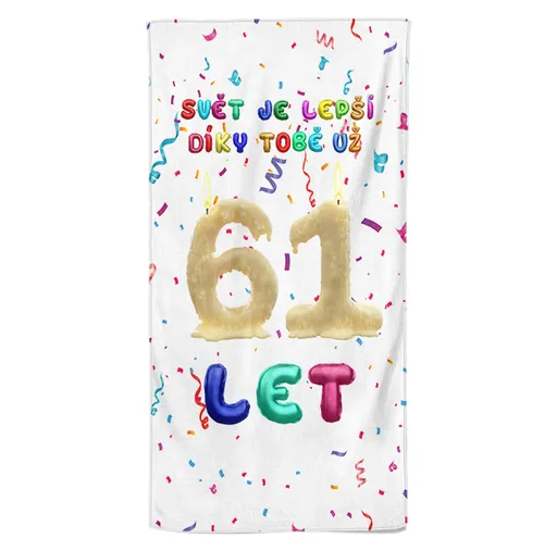 Osuška Svět je lepší díky tobě (věk: 61, Velikost osušky: 70x140cm)