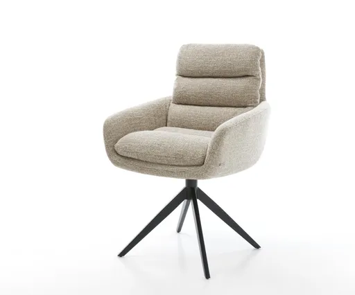 Jídelní židle Abelia-Flex s područkami látka Měkký béžová