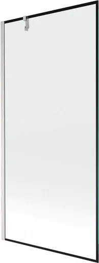 MEXEN/S Next vanová zástěna FIX 90 x 150, černá vzor, nikl kartáčovaná 895-090-000-00-70-97