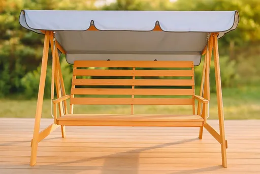 Zahradní dřevěná houpačka 3 osoby borovice 192 cm se stříškou