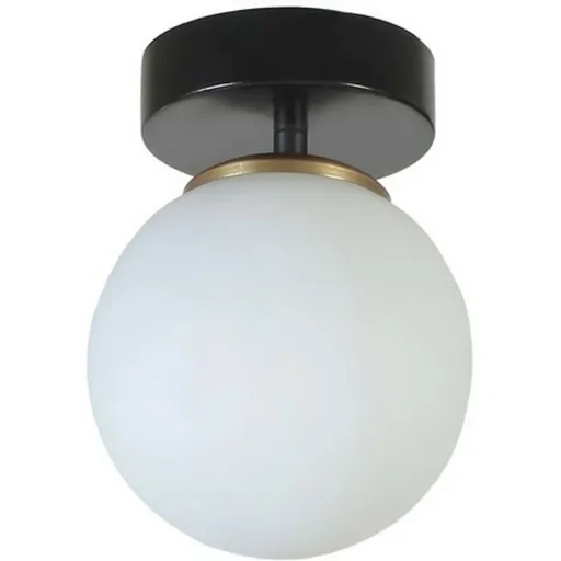 Stropní svítidlo Yeni Can Tekli Siyah Beyaz Camli Avize, černá-bílá