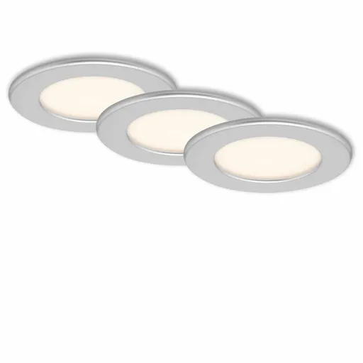 BRILONER 3ks sada LED vestavné svítidlo, pr. 11,5 cm, 6 W, matný chrom IP44 BRI 7053-034