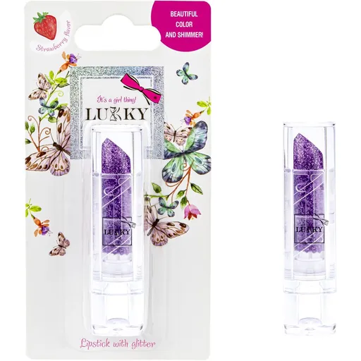 LUKKY rtěnka se třpytkami nachová