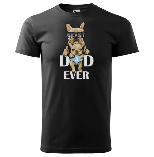 Pánské tričko Best dad ever (Velikost: 2XL, Barva trička: Černá)