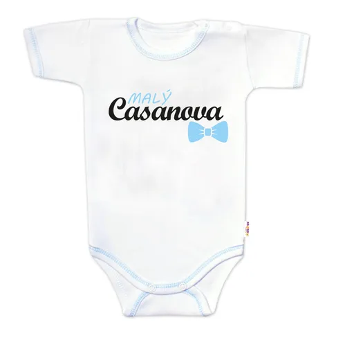 Baby Nellys Body kr. rukáv s vtipným textem, Malý Casanova,vel. 68