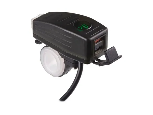 Nabíječka USB STU 34707 s voltmetrem na motocykl