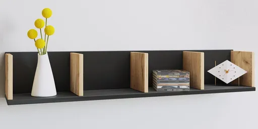 VCM Nástěnná police Honsa, černá