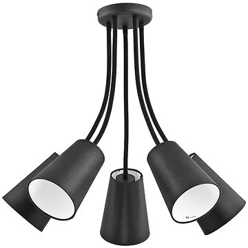 Lustr na tyči WIRE BLACK 5xE27/60W/230V (80742)