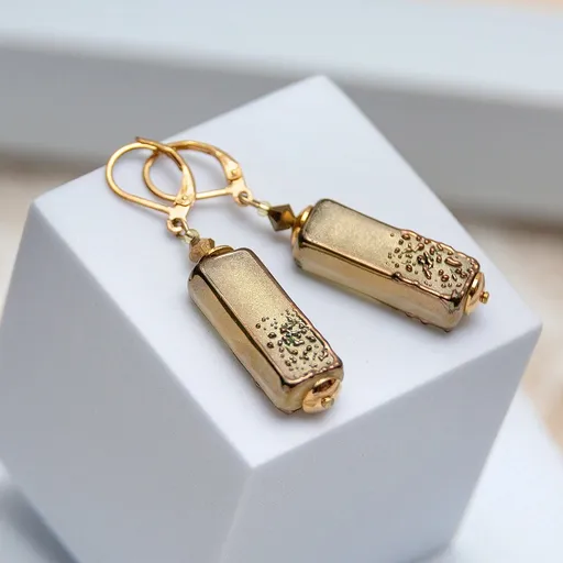 Lampglas Náušnice s originálními perlami Golden Amulet Lampglas ECV2