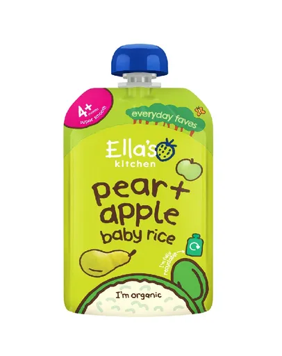 Ellas Kitchen BIO Dětská rýže Hruška a jablko kapsička 120 g