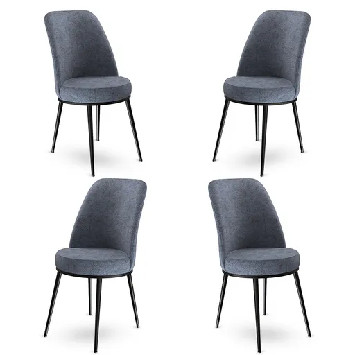 Sada židlí (4 kusy) Dexa - Fume, Black