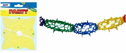 Girlanda papír G01 barevná 4m (14,5 x 14,5 cm)