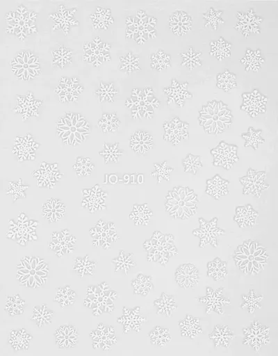 Samolepky na nehty - Sněhové vločky bílé JO-910